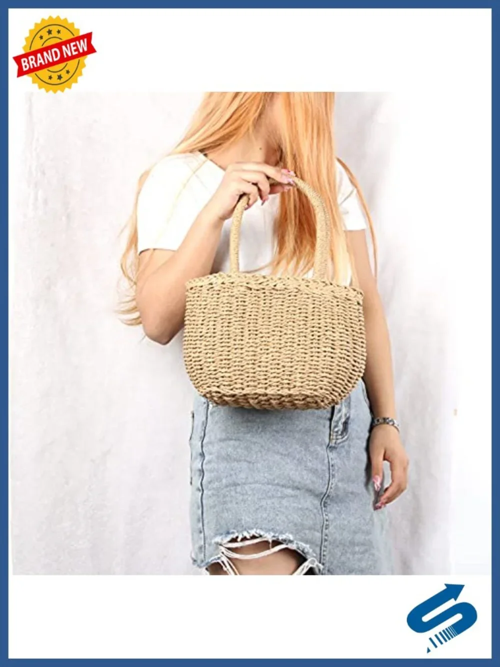 Straw Hobo Bag Handwoven Crossbody Beach Rattan Shoulder Purse